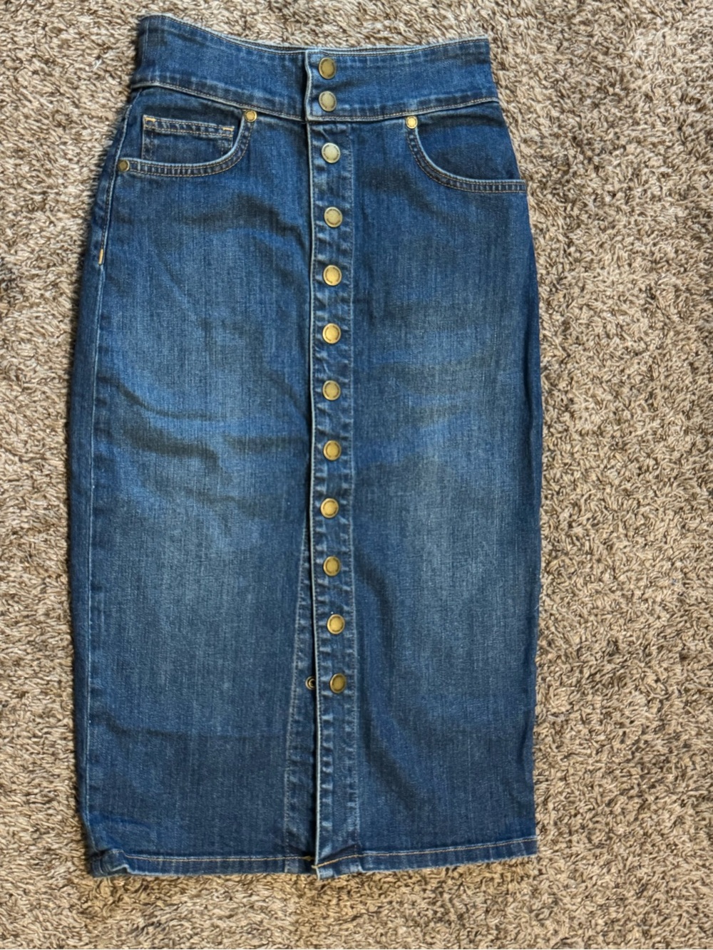 RAMY BROOK| Karter Denim High-Waisted Midi-Skirt| size 24 - Picture 3 of 7